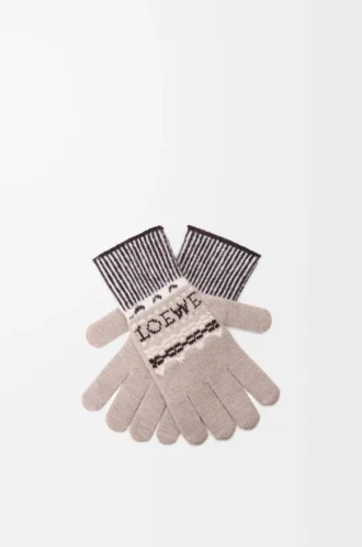 Gloves in wool blend Beige/Multicolor