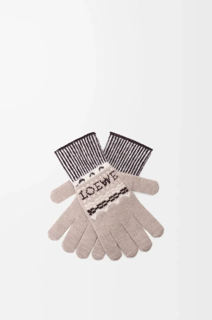 Gloves in wool blend Beige/Multicolor Gloves in wool blend Beige/Multicolor