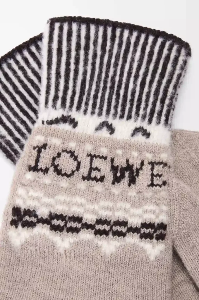 Gloves in wool blend Beige/Multicolor Gloves in wool blend Beige/Multicolor
