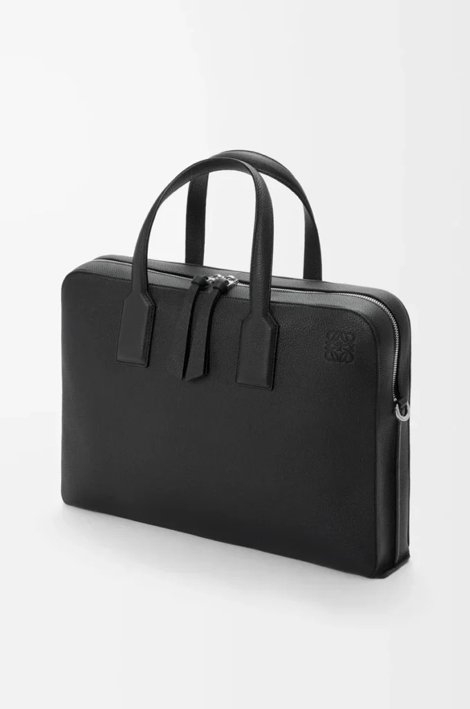 Goya thin briefcase in soft grained calfskin Black Goya thin briefcase in soft grained calfskin Black