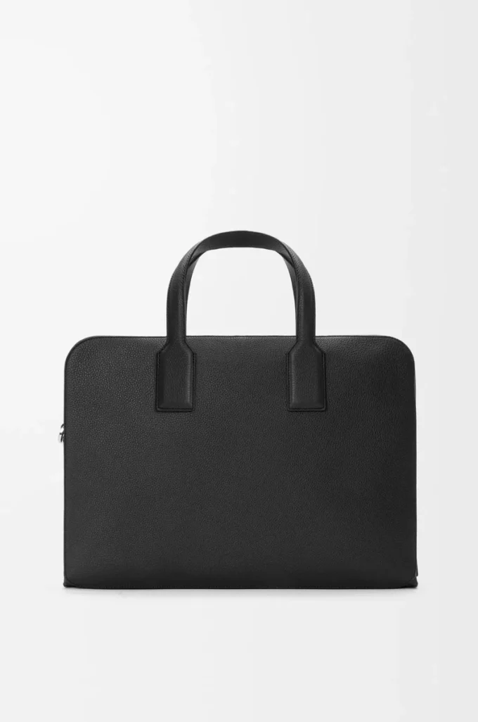 Goya thin briefcase in soft grained calfskin Black Goya thin briefcase in soft grained calfskin Black