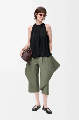 Halter top in viscose Black