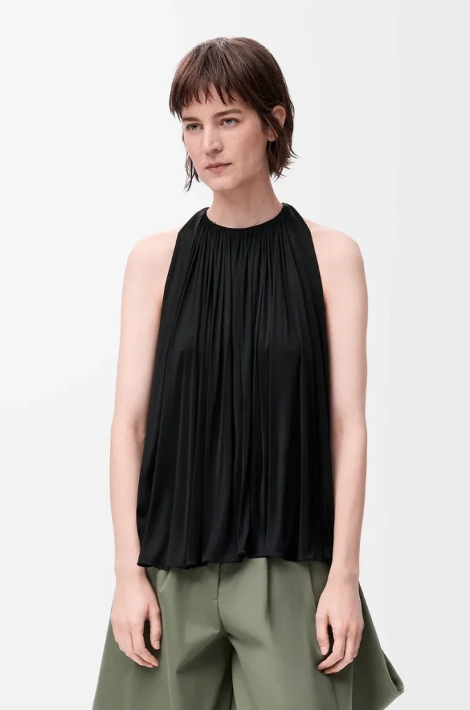 Halter top in viscose Black Halter top in viscose Black