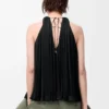 Halter top in viscose Black Halter top in viscose Black