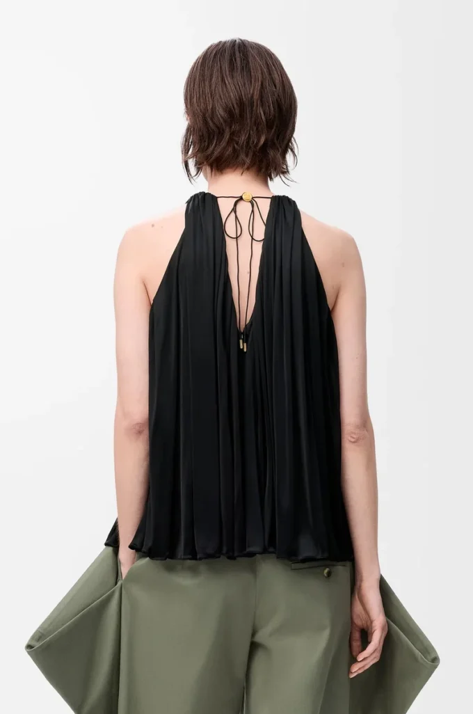 Halter top in viscose Black Halter top in viscose Black