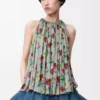 Halter top in viscose Green/Red Halter top in viscose Green/Red