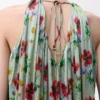 Halter top in viscose Green/Red Halter top in viscose Green/Red