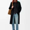 Hooded coat in wool and cashmere Black/Green Hooded coat in wool and cashmere Black/Green