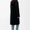Hooded coat in wool and cashmere Black/Green Hooded coat in wool and cashmere Black/Green