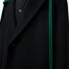 Hooded coat in wool and cashmere Black/Green Hooded coat in wool and cashmere Black/Green