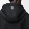 Hooded coat in wool Black Hooded coat in wool Black