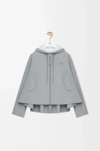 Hooded jacket in cotton Light Grey