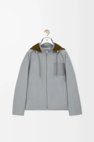 Hooded jacket in cotton Light Grey