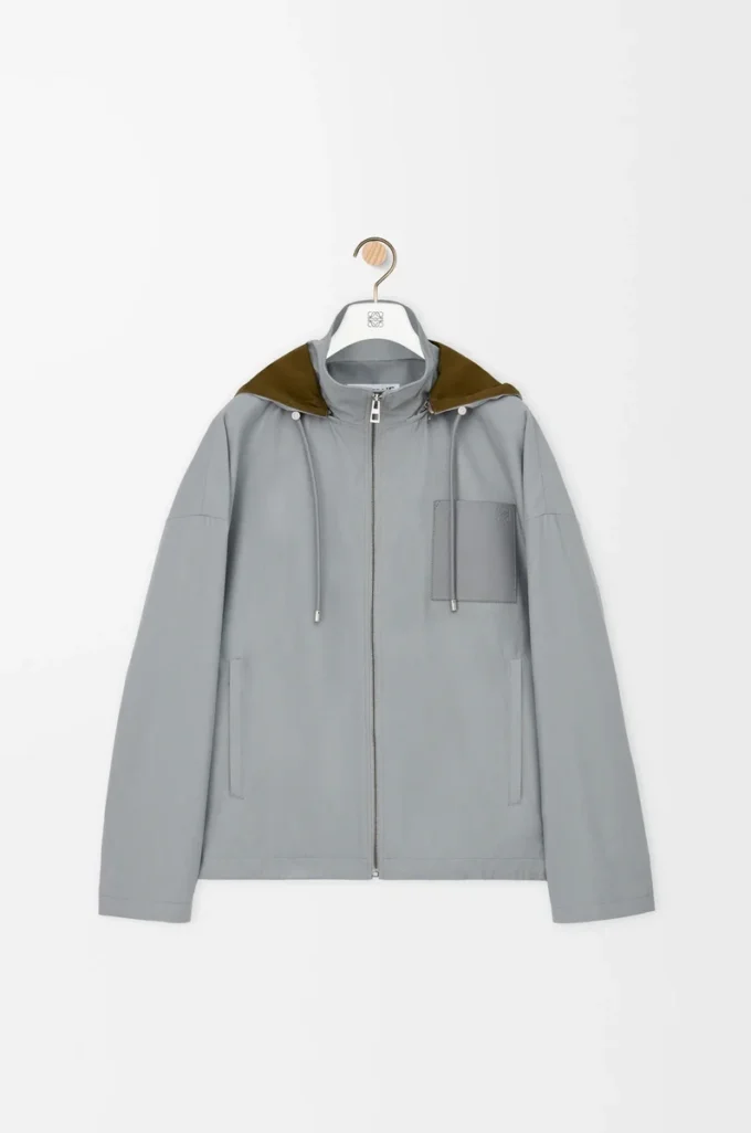 Hooded jacket in cotton Light Grey