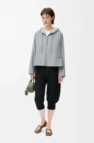 Hooded jacket in cotton Light Grey