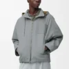 Hooded jacket in cotton Light Grey