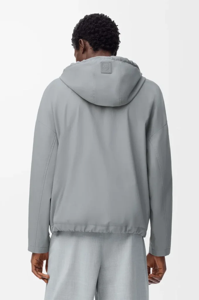 Hooded jacket in cotton Light Grey