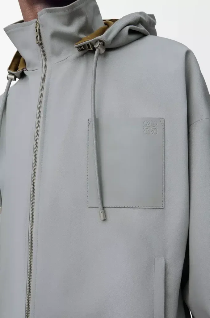 Hooded jacket in cotton Light Grey