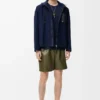 Hooded jacket in cotton Navy/Beige