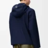 Hooded jacket in cotton Navy/Beige