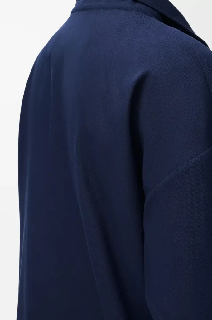Hooded jacket in cotton Navy/Beige