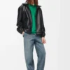Hooded jacket in nappa lambskin Black