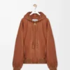 Hooded jacket in nappa lambskin Tan