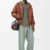 Hooded jacket in nappa lambskin Tan