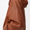 Hooded jacket in nappa lambskin Tan