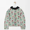 Hooded jacket in polyester and silk Green/Red Hooded jacket in polyester and silk Green/Red