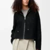 Hooded jacket in shearling Black Hooded jacket in shearling Black