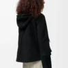 Hooded jacket in shearling Black Hooded jacket in shearling Black