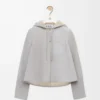 Hooded jacket in shearling Light Grey Melange Hooded jacket in shearling Light Grey Melange