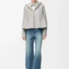 Hooded jacket in shearling Light Grey Melange Hooded jacket in shearling Light Grey Melange