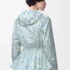 Hooded jacket in silk blend taffeta White/Blue Hooded jacket in silk blend taffeta White/Blue