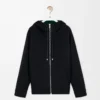 Hooded jacket in wool and cashmere Black/Green Hooded jacket in wool and cashmere Black/Green