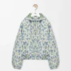 Hooded jacket in wool and cotton White/Blue Hooded jacket in wool and cotton White/Blue