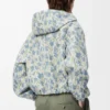 Hooded jacket in wool and cotton White/Blue Hooded jacket in wool and cotton White/Blue