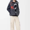 Hooded jacket in wool blend Navy/Orange Hooded jacket in wool blend Navy/Orange