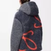 Hooded jacket in wool blend Navy/Orange Hooded jacket in wool blend Navy/Orange