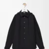 Hooded overshirt in cotton Black Hooded overshirt in cotton Black