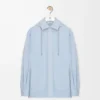 Hooded overshirt in cotton Light Blue Hooded overshirt in cotton Light Blue