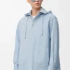 Hooded overshirt in cotton Light Blue Hooded overshirt in cotton Light Blue