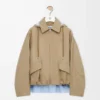 Hooded parka in cotton Beige Hooded parka in cotton Beige