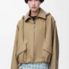 Hooded parka in cotton Beige Hooded parka in cotton Beige