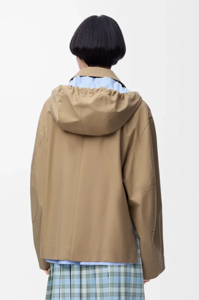 Hooded parka in cotton Beige Hooded parka in cotton Beige