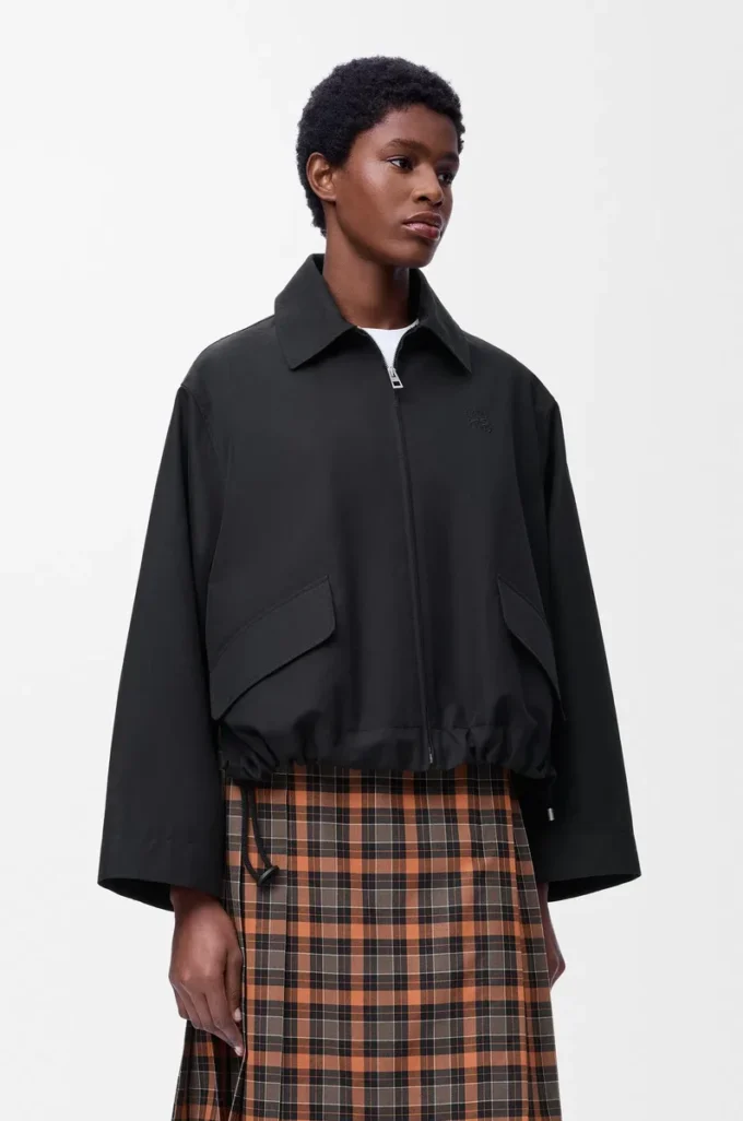 Hooded parka in cotton Black Hooded parka in cotton Black