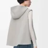 Hooded vest in shearling Light Grey Melange Hooded vest in shearling Light Grey Melange