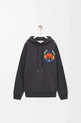 Hoodie in cotton Dark Grey Melange