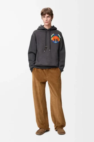 Hoodie in cotton Dark Grey Melange
